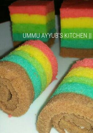 Foto resep Mini Rainbow Roll Cake