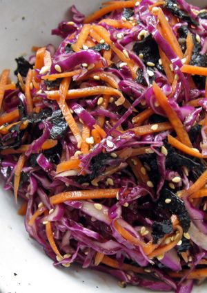 A picture of Red Cabbage, Carrot & Nori ‘Namul’.