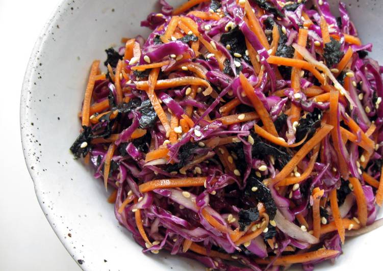 Steps to Prepare Homemade Red Cabbage, Carrot &amp; Nori ‘Namul’