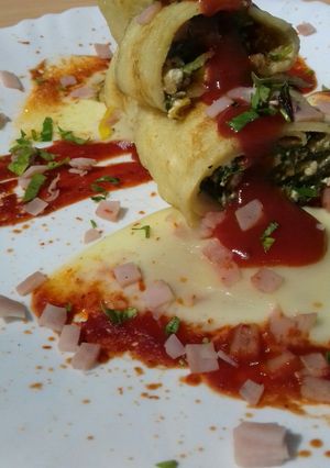 Una foto de Canelones de acelga y ricota