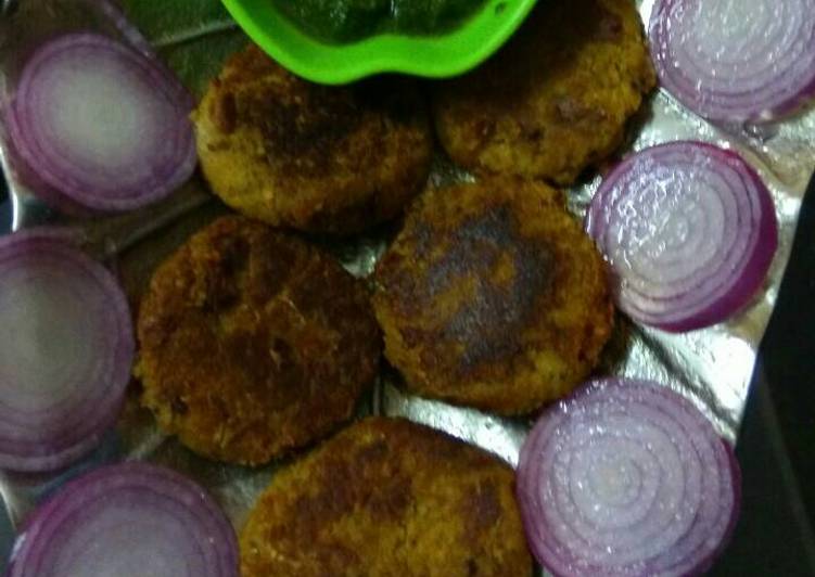 Recipe of Super Quick Homemade Soya nugget chana kabab