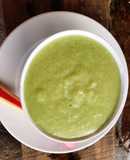 Ăn dặm 8m: cháo thịt gà hoa thiên lý hạt sen