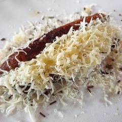 A picture of Fried Banana with cheese & Chocolate.