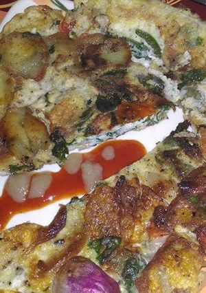 A picture of Spanish omlette.