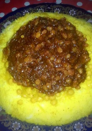 صورة لوصفة كسكس بالتفايه مغربي %100🍛😋🥄
