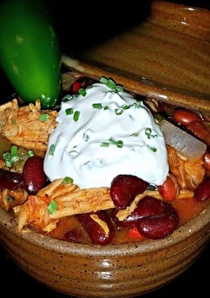 A picture of Mike's Ghost Pepper Pork Chili.