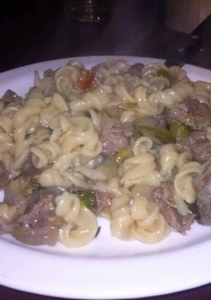 Una foto de Fideos con Zapallitos