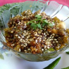 A picture of Bittergourd chutney.