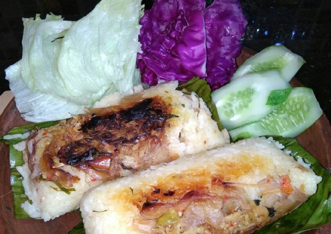 Nasi Bakar Cumi Asin Jamur Teri Medan (Nasi Sisa)