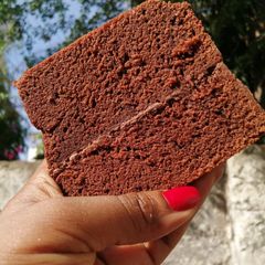 A picture of Moist and fluffy chocolate cake.