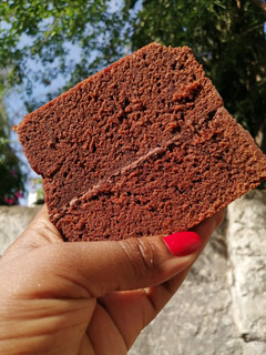 A picture of Moist and fluffy chocolate cake.