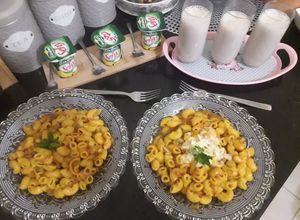 صورة لوصفة معكرونة بالخضر 🥕