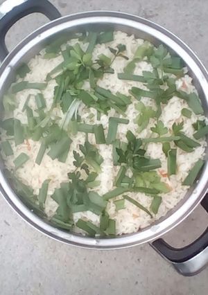 A picture of Spring onion & parsley Rice.