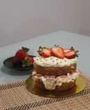 Mini torta de fresas con crema