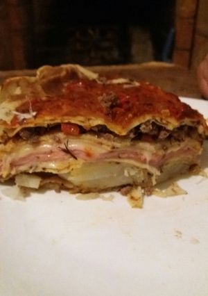 Una foto de Lasaña sin verdura