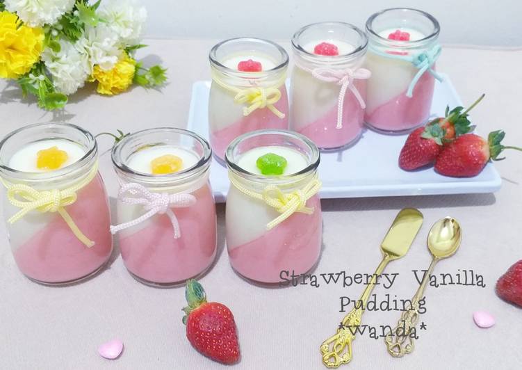  Resep  Strawberry  Vanilla Pudding a k a Puding  strawberry  