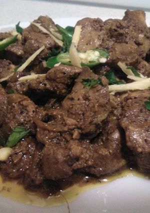 A picture of Lamb liver masala fry.