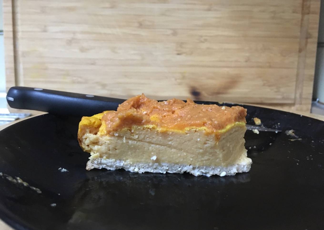 Tarta de calabaza, queso y avena