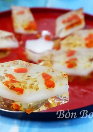 Hình của món Thạch Quế Hoa Kỷ Tử Cốt Dừa.