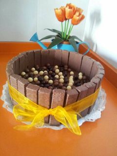 Una foto de Tarta de obleas y nutella