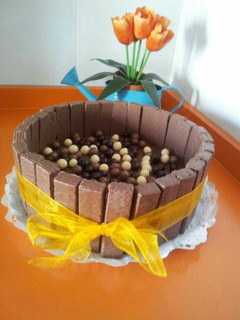 Una foto de Tarta de obleas y nutella