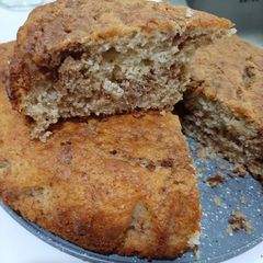 A picture of Banana bread with a cinnamon swirl.