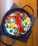 Morrones rellenos con verdeo