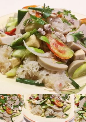 รูปของ 🍴ยำคู่ซี้หมูยอเต้าหู้ปลา🥗