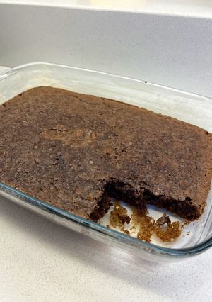 Una foto de Brownie con chocolatada