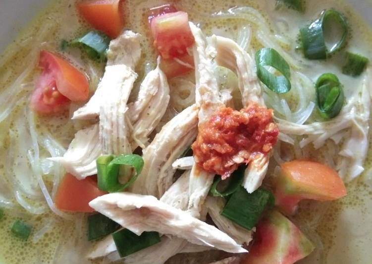 Resep Soto Ayam Kuah Santan dan Susu Anti Gagal
