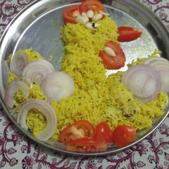 A picture of Veg chicken rice.