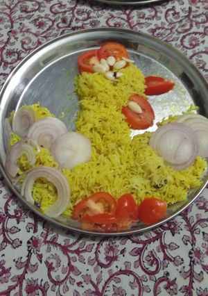 A picture of Veg chicken rice.