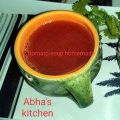 A picture of Homemade beetroot and tomato soup.