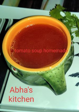 A picture of Homemade beetroot and tomato soup.