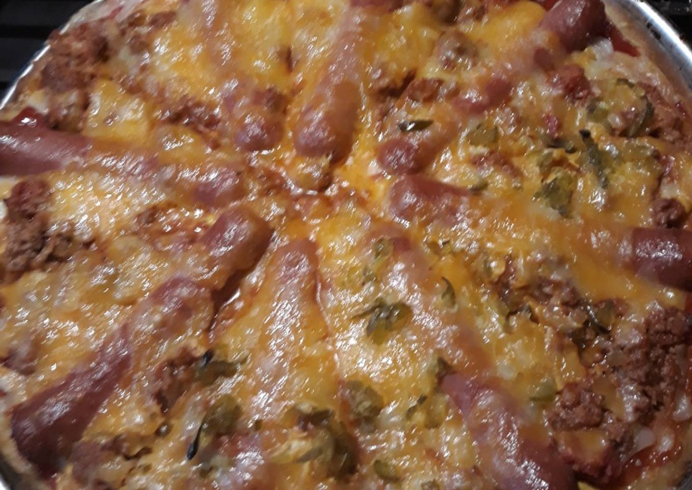 Chili-CheeseDog Pizza