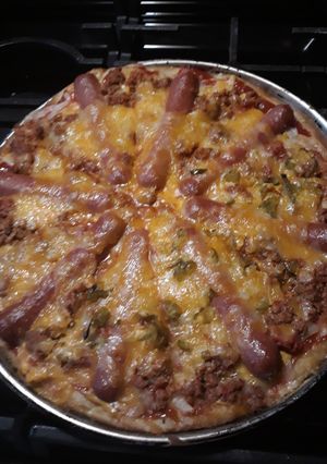 Foto resep Chili-CheeseDog Pizza