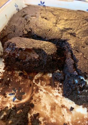 A picture of Gooey chocolate fudge brownies.