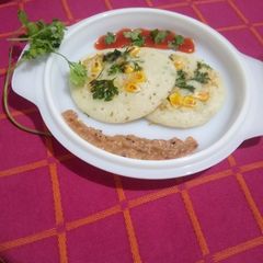 A picture of Rice corn uttapam.