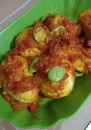 Foto resep Balado telor ayam tahu pete