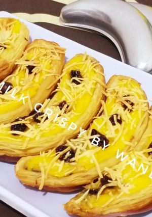 Foto resep Banana Milk Crispy Almond Kismis Keju (kreasi pastry)