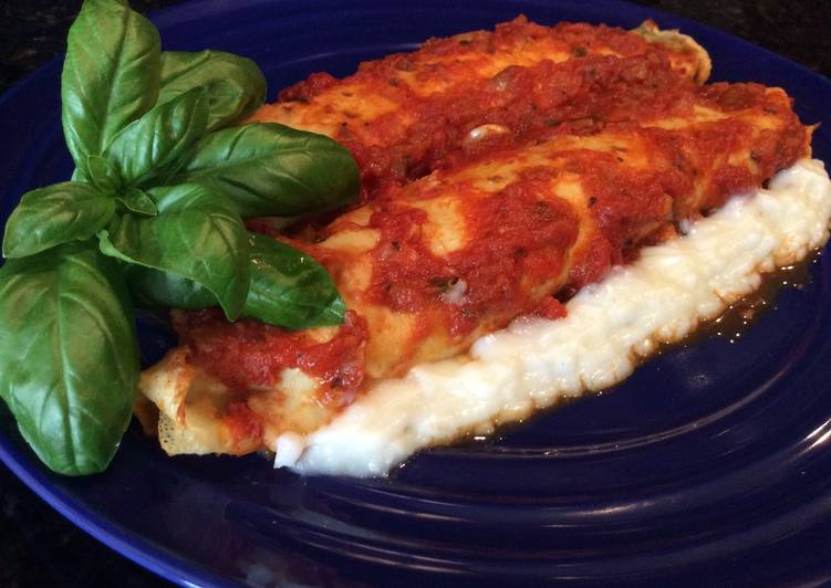 Canelones de Tres Quesos, Espinaca y Jamón