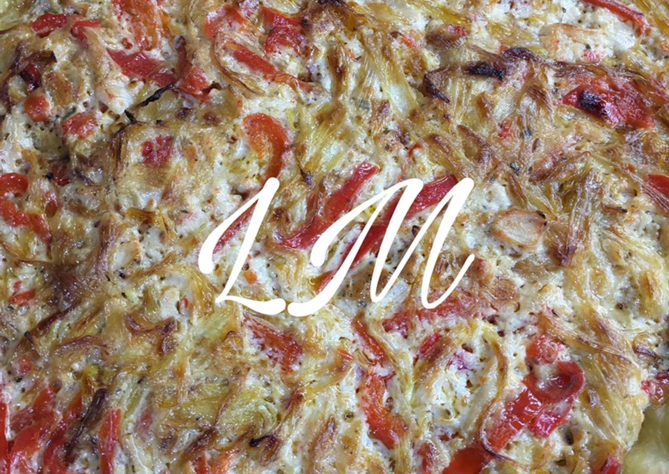 Coca de verdura con pollo asado