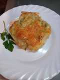 Conchas de merluza y gambas