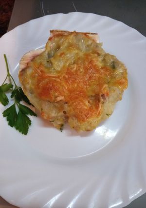 Foto principal de Conchas de merluza y gambas