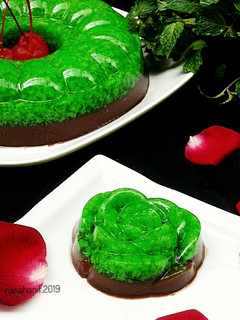 Foto resep Puding lumut pandan coklat