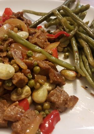 Une photo de Seitan aux légumes
