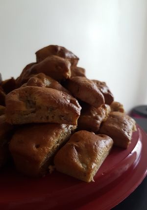 Une photo de Cake banane, noix et frangipane