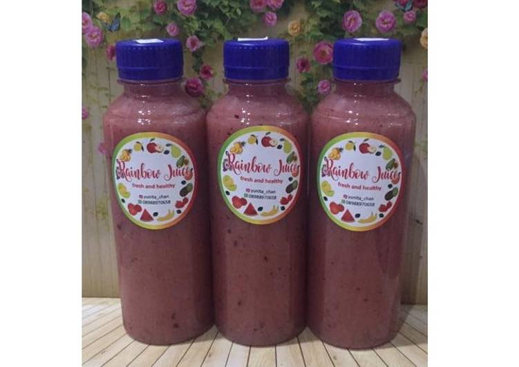 Langkah Mudah untuk Menyiapkan Diet Juice Plum Avocado Strawberry Blueberry Anti Gagal