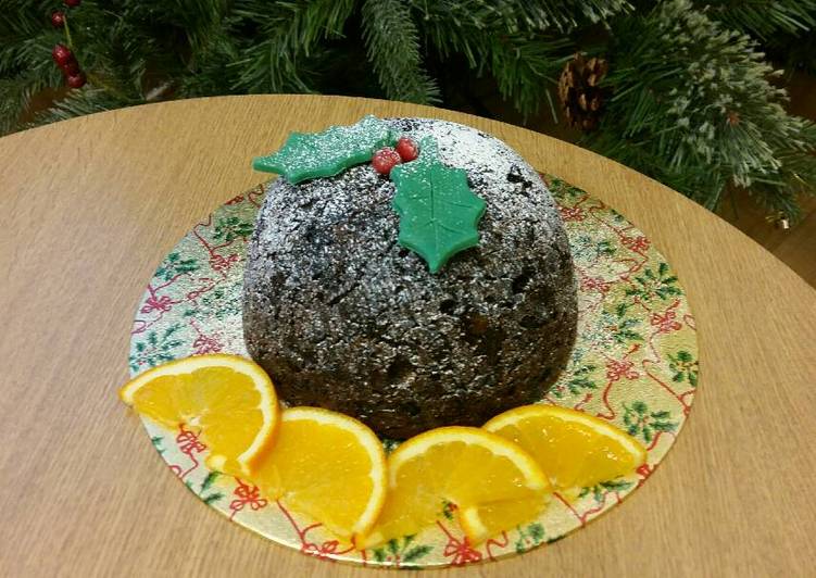 Steps to Make Super Quick Homemade Vickys Chocolate Orange Christmas Pudding, GF DF EF SF NF Vegan