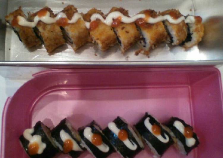Cara Membuat Sushi Roll Vs Sushi Roll Goreng Crispy Simple Dan Mudah Yang Lezat